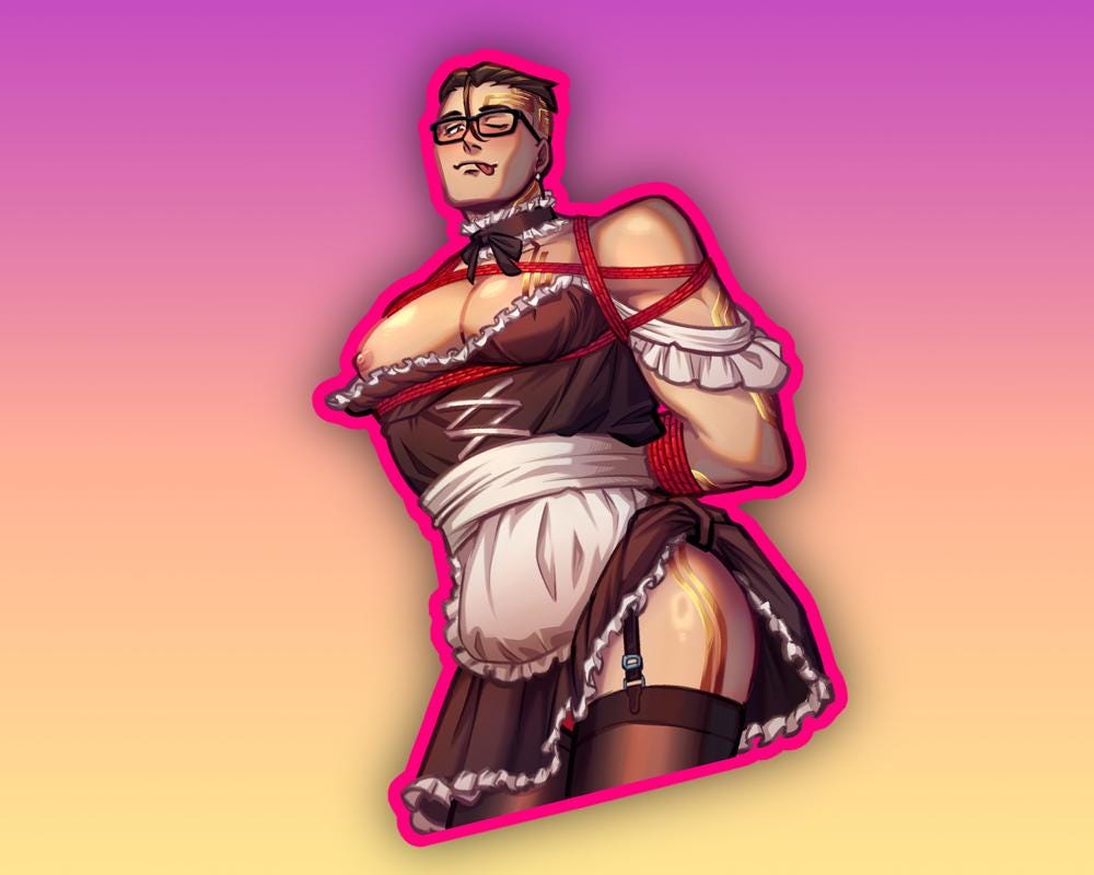 Chamber Maid Valorant Lewd Large Stickers