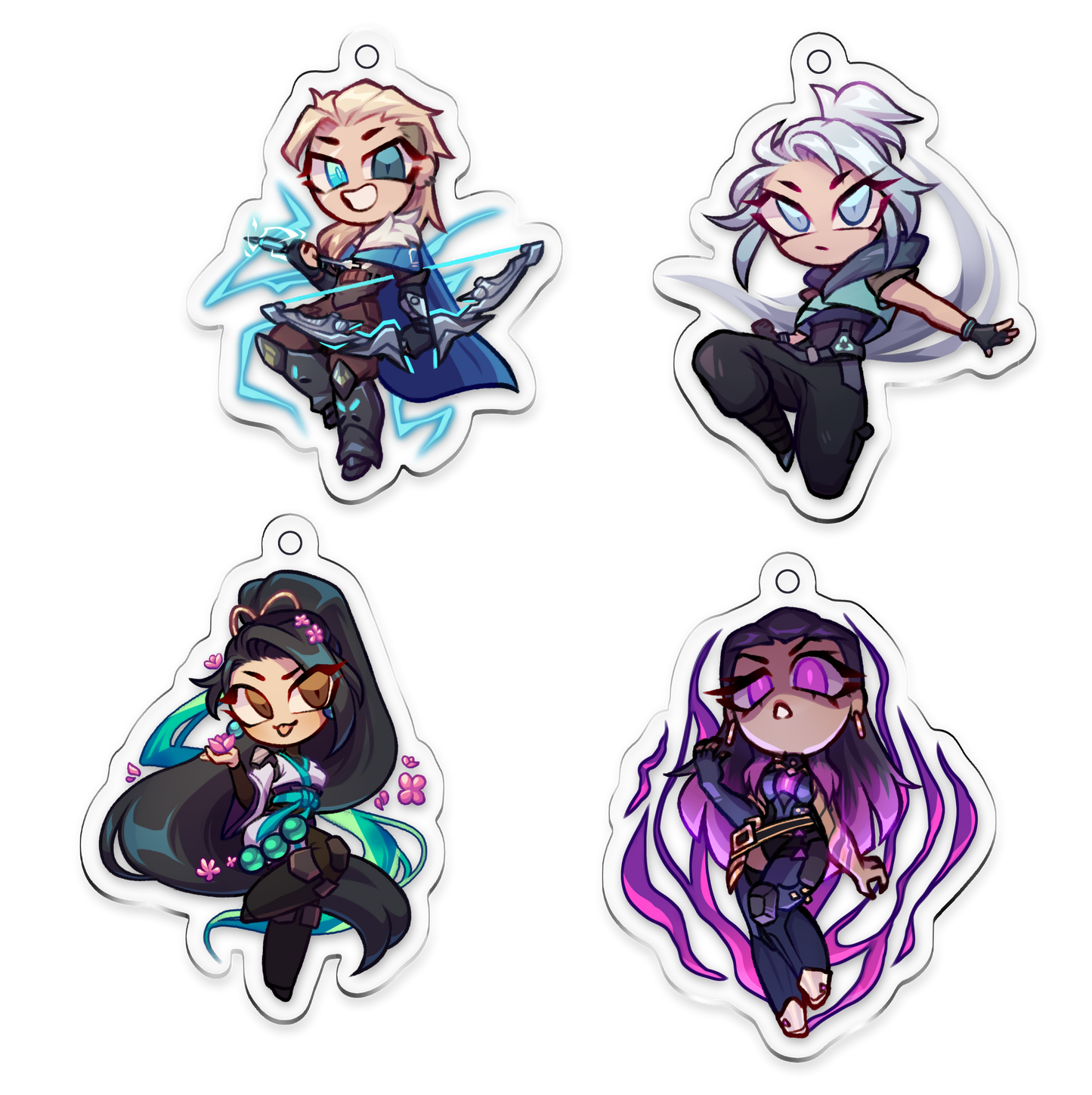 Valorant Glitter Epoxy 2.5 inch Acrylic Keychains