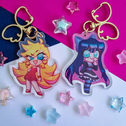 PASWG Double Sided Acrylic Keychains | Panty and Stocking with Garterbelt
