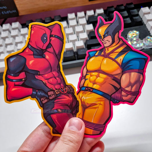 Poolverine Junk Smasher Deadpool and Wolverine Lewd Large Stickers