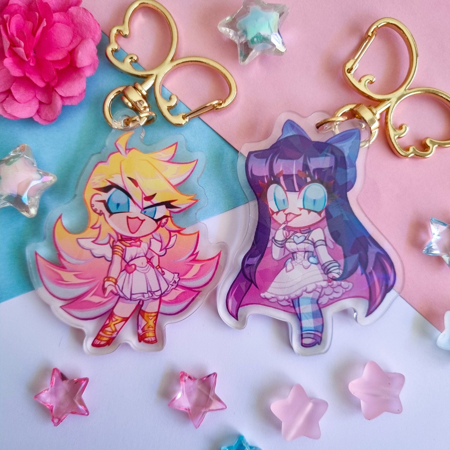 PASWG Double Sided Acrylic Keychains | Panty and Stocking with Garterbelt