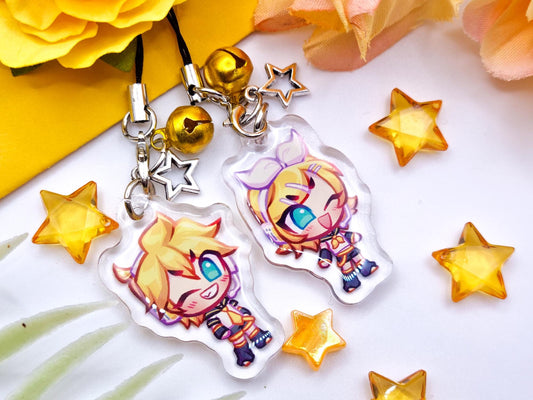 Kagamine Twins Rin and Len Mini Phone Charms