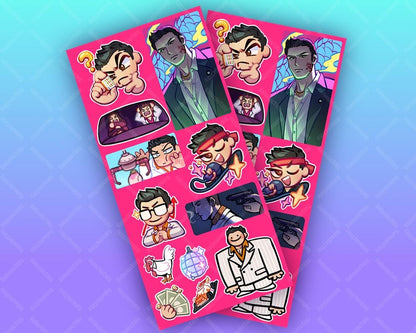 Yakuza 0 Inspired Sticker Sheet | Kiryu