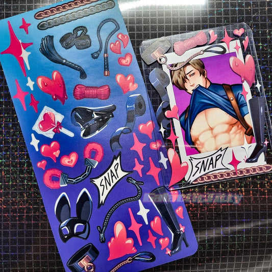 BDSM Deco Sticker Sheet - Lewd Suggestive Top Loader Stickers