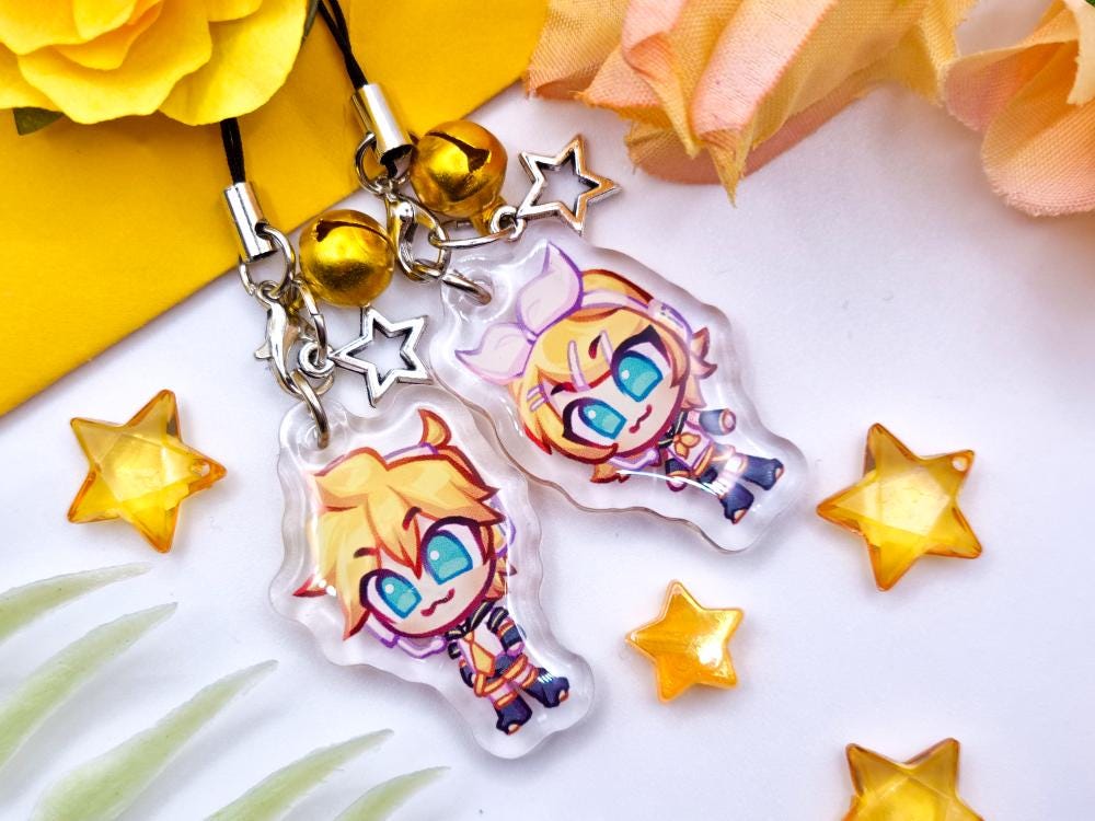 Kagamine Twins Rin and Len Mini Phone Charms