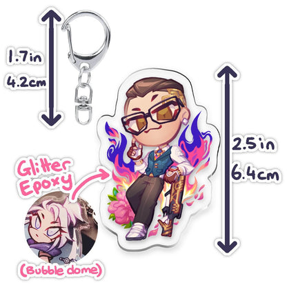 Valorant Glitter Epoxy 2.5 inch Acrylic Keychains