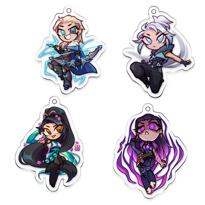 Valorant Glitter Epoxy 2.5 inch Acrylic Keychains